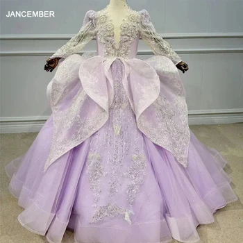 JANCEMBER Prenses Çiçek Kız Elbise Organze Balo V Yaka Boncuk Prenses Elbise 2023 Kristal WN053 Doğum Günü Partisi Tatlı 8